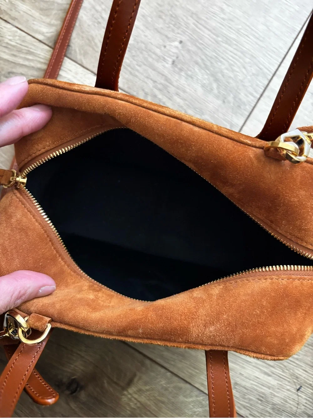 KHAITE Maeve Small Suede Crossbody Bag